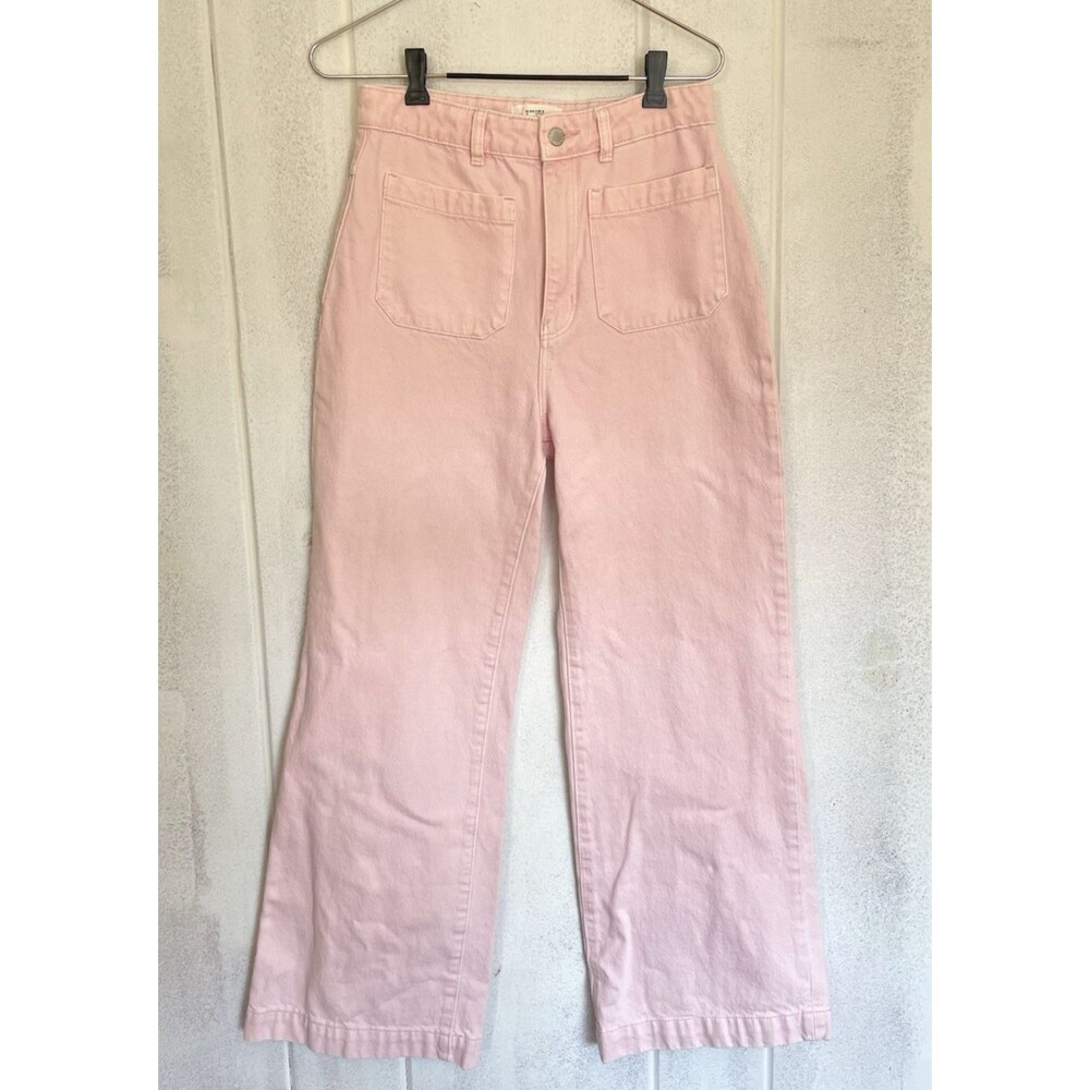 Rollas Sailor High Rise Wide Leg Jean Dusty Rose Pink Sz 26 *Flawed*